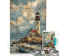 Puzzle da 1000 pezzi per adulti "Un faro consumato dal tempo", gioco rilassante, per divertimento in famiglia, collezione d'artista, belle arti 38x52cm