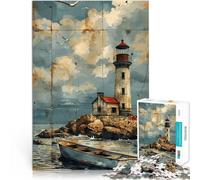 Puzzle da 1000 pezzi per adulti Un faro invecchiato per il giocattolo di sfida del gioco educativo Migliorare l'amore tra le coppie 75x50cm