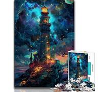 Puzzle da 1000 pezzi per adulti "Un faro nel cielo notturno" da 1000 pezzi per adulti, gioco stimolante, ideale come regalo per tutta la famiglia (50x75cm)