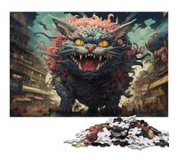 Puzzle da 1000 pezzi per adulti Un gatto gigante in una città caotica gioco pratico ideale per adolescenti dai 14 anni in su 1000 pezzi (38x26 cm)