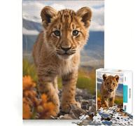 Puzzle da 1000 pezzi per adulti "Un giovane leone", antistress, difficile, ideale come elemento della lista dei desideri con Babbo Natale 38x26cm