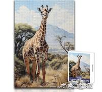 Puzzle da 1000 pezzi per adulti, un grazioso giocattolo a forma di giraffa, gioco intellettuale ma anche divertente e umoristico, regalo di compleanno, dimensioni 38x26cm