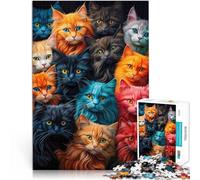 Puzzle da 1000 pezzi per adulti “Un gruppo di gatti” ，per età pari o superiore a 14 anni Giocattolo educativo di decompressione intellettuale Come regalo per tutta la famiglia e gli amici。