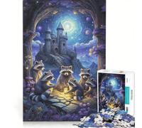 Puzzle da 1000 pezzi per adulti "Un incontro fantastico con un procione", gioco rilassante, per divertimento in famiglia, collezione d'artista, belle arti 50x75cm