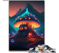 Puzzle da 1000 pezzi per adulti, una casa a forma di fungo magico in legno, perfetto come decorazione fai da te o regalo di compleanno, 50x75cm per compleanni, feste e occasioni speciali