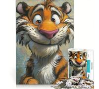 Puzzle da 1000 pezzi per adulti: Una fiabesca storia di tigre, Antistress, Difficile, Lista dei desideri con Babbo Natale 50x75cm
