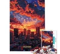 Puzzle da 1000 pezzi per adulti "Una notte a Oklahoma City" gioco rilassante perfetto per decorare e favorire l'interazione genitore-figlio (dimensioni 38x52cm)