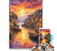 Puzzle da 1000 pezzi per adulti "Una piccola città di pescatori", gioco divertente, allena la mente e la manualità, ideale come regalo per tutta la famiglia 38x52cm