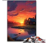 Puzzle da 1000 pezzi per adulti "Una piccola stanza al tramonto", puzzle in cartone, gioco interattivo per famiglie, decorazione fai da te per la casa, sfida mentale, regalo da 1000 pezzi(26x38cm)
