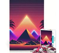 Puzzle da 1000 pezzi per adulti "Una piramide nella sabbia al neon", antistress, difficile, ideale come elemento della lista dei desideri con Babbo Natale 38x52cm