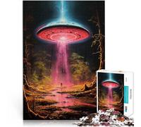 Puzzle da 1000 pezzi per adulti Una ragazza e il suo UFO Difficile da completare ma divertente e umoristico Regali di compleanno 75x50cm