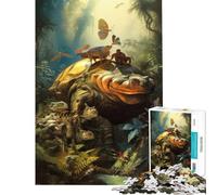 Puzzle da 1000 pezzi per adulti: una surreale sfida educativa con un rospo corazzato Un gioco pratico per donne dai 14 anni in su (38x52cm)