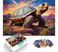 Puzzle da 1000 pezzi, per adulti, una tartaruga sdraiata nel deserto, decorazione per la casa, puzzle antistress Staycation, tempo ucciso, 26 x 38 cm