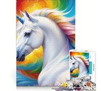 Puzzle da 1000 pezzi per adulti, unicorno "Armonia Celeste", gioco interattivo, taglio di precisione, regalo di compleanno, regalo 50x75cm