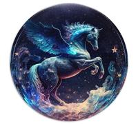 Puzzle da 1000 pezzi per adulti Unicorno dell'Universo, puzzle rotondo in cartone dal design intricato per adolescenti, decorazioni fai da te e divertimento che stimola la mente, 67,5x67,5 cm