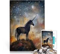 Puzzle da 1000 pezzi per adulti Unicorno incantato Fatto di cartone Adatto a partire dai 14 anni Opera d'arte Regali difficili per donne e uomini misurare:26x38cm/10.24 x 14.96pollice