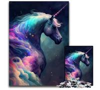 Puzzle da 1000 pezzi per adulti, unicorno spaziale cosmico, ideale per gli innamorati, Capodanno e San Valentino, 26X38CM/10,23x14,96 pollici.
