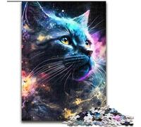 Puzzle da 1000 pezzi per adulti, Universo Animale, Gatto Nero, Puzzle per Adolescenti e Famiglie, Decorazione Fai da Te Perfetta e Sfida Enigmistica (dimensioni: 26x38cm)
