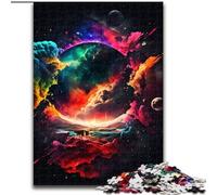 Puzzle da 1000 pezzi per adulti, universo colorato, dipinto in legno, attività divertente per la casa, 50x75cm, decorazione artistica fai da te, regalo di compleanno perfetto