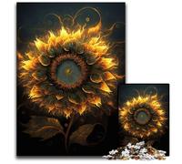 Puzzle da 1000 pezzi per adulti, Universo Girasole, puzzle in legno, ideale come decorazione fai da te e come regalo rompicapo, 50x75cm/19,68x29,52 pollici