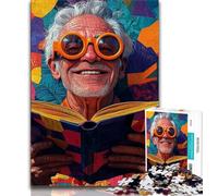 Puzzle da 1000 pezzi per adulti uomo anziano che legge un libro 1000 pezzi per adolescenti regalo di compleanno regali arte murale per età 14+ 75x50cm