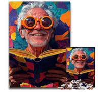 Puzzle da 1000 pezzi per adulti, uomo anziano che legge un libro, puzzle di cartone per 14+ anni, difficile da completare ma divertente e umoristico, regalo di compleanno 26X38cm