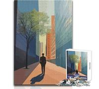 Puzzle da 1000 pezzi per adulti, uomo che cammina in città, gioco impegnativo, giocattoli, idee regalo, dimensioni 50x75cm