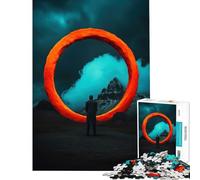 Puzzle da 1000 pezzi per adulti uomo che guarda un anello arancione sfida per l'intelligenza giocattolo avvincente giochi per famiglie difficile regalo di Babbo Natale segreto (dimensioni 75x50cm)