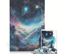 Puzzle da 1000 pezzi per adulti "Uomo che guarda una notte stellata galassia e nuvole" gioco educativo difficile e stimolante ideale come regalo 50x75cm