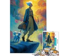 Puzzle da 1000 pezzi per adulti Uomo e cane in un viaggio colorato Puzzle da 1000 pezzi Giocattolo Decorazione da parete Difficile Regalo per amici e familiari (38x52cm)