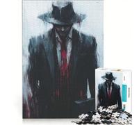 Puzzle da 1000 pezzi per adulti: Uomo insanguinato in abito elegante, gioco rompicapo, difficile, per rafforzare l'amore tra le coppie 50x75cm