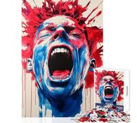 Puzzle da 1000 pezzi per adulti uomo urlante acquerello giocattoli fai da te fantastici regali e giocattoli giochi rilassanti migliorare l'amore tra coppie dimensioni 38x52cm