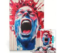 Puzzle da 1000 pezzi per adulti "Uomo urlante" ad acquerello gioco educativo difficile e stimolante ideale come regalo 50x75cm