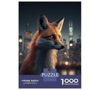 Puzzle Da 1000 Pezzi Per Adulti Urban Fox in The Big City Puzzle Per Adulti Gioco Rompicapo Difficile Compleanno E Natale 70x50cm/1000pcs
