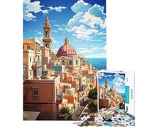 Puzzle da 1000 pezzi per adulti VALETTA Dipinto ad olio Aiuta ad allenare il cervello Migliora la memoria Gioco educativo per età 14+ Gioco (50x75cm)