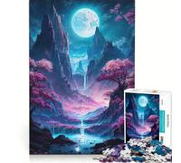 Puzzle da 1000 pezzi per adulti Valle della Luna Piena al Neon gioco educativo migliora la memoria compleanno e Natale 38x26cm