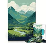 Puzzle da 1000 pezzi per adulti "Valle sempreverde" - Gioco di incastro divertente e stimolante - Regalo di Natale per il tempo libero (38x26cm)