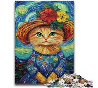 Puzzle da 1000 pezzi per adulti, Van Gogh, cielo notturno, giocattoli per gatti, giochi educativi, antistress, collezione di artisti, belle arti, 50x75cm