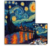 Puzzle da 1000 pezzi per adulti, Van Gogh, cielo notturno, puzzle in cartone, giochi educativi, per migliorare l'amore tra coppie dai 14 anni in su, 26x38cm