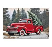 Puzzle da 1000 pezzi per adulti vecchio camion rosso albero di Natale elefante bianco regali divertente puzzle unico paesaggio floreale, 75 x 50 cm