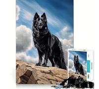 Puzzle da 1000 pezzi per adulti,vecchio pastore tedesco nero,gioco di snodo,gioco di risoluzione di problemi,divertimento rilassante,decorazione natalizia 50x75cm