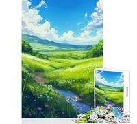 Puzzle da 1000 pezzi per adulti Verdant Valley Breeze Decorazione per la casa Giocattoli Regalo per compleanni Giochi educativi Difficili e stimolanti Dimensioni 38x26cm