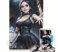 Puzzle da 1000 pezzi per adulti versione Wednesday yborg giocattolo decorativo da parete compleanno e Natale 38x26cm
