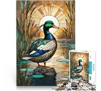 Puzzle da 1000 pezzi per adulti Vetrata con anatra Giocattoli che creano dipendenza e sfidano l'intelligenza del cervello Regalo di opere d'arte 50x70cm