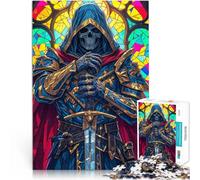 Puzzle da 1000 pezzi per adulti Vetrata del Paladino Morto Allena il tuo cervello e le tue mani Migliorare l'amore tra le coppie 75x50cm
