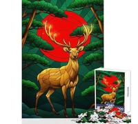 Puzzle da 1000 pezzi per adulti vetrate colorate cervi nella foresta decorazione per la casa giocattoli opere d'arte regalo gioco educativo difficile e impegnativo dimensioni 50x75cm