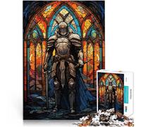 Puzzle da 1000 pezzi per adulti Vetro del guerriero paladino Per il divertimento in famiglia con poster abbinato e foglio di quiz 75x50cm