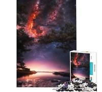 Puzzle da 1000 pezzi per adulti Via Lattea sopra un lago divertente attività da fare a casa gioco rompicapo per passare il tempo durante le vacanze adatto a persone dai 14 anni in su (38x52cm)