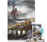 Puzzle da 1000 pezzi per adulti viaggi in treno Fatto di legno per età pari o superiore a 14 anni Decorazione della casa Donazione di opere d'arte misurare:50x75cm