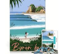 Puzzle da 1000 pezzi per adulti "Viaggio a Byron Bay" con bordi sottili, gioco cognitivo, rilassante, decorazione natalizia da parete (50x75cm)